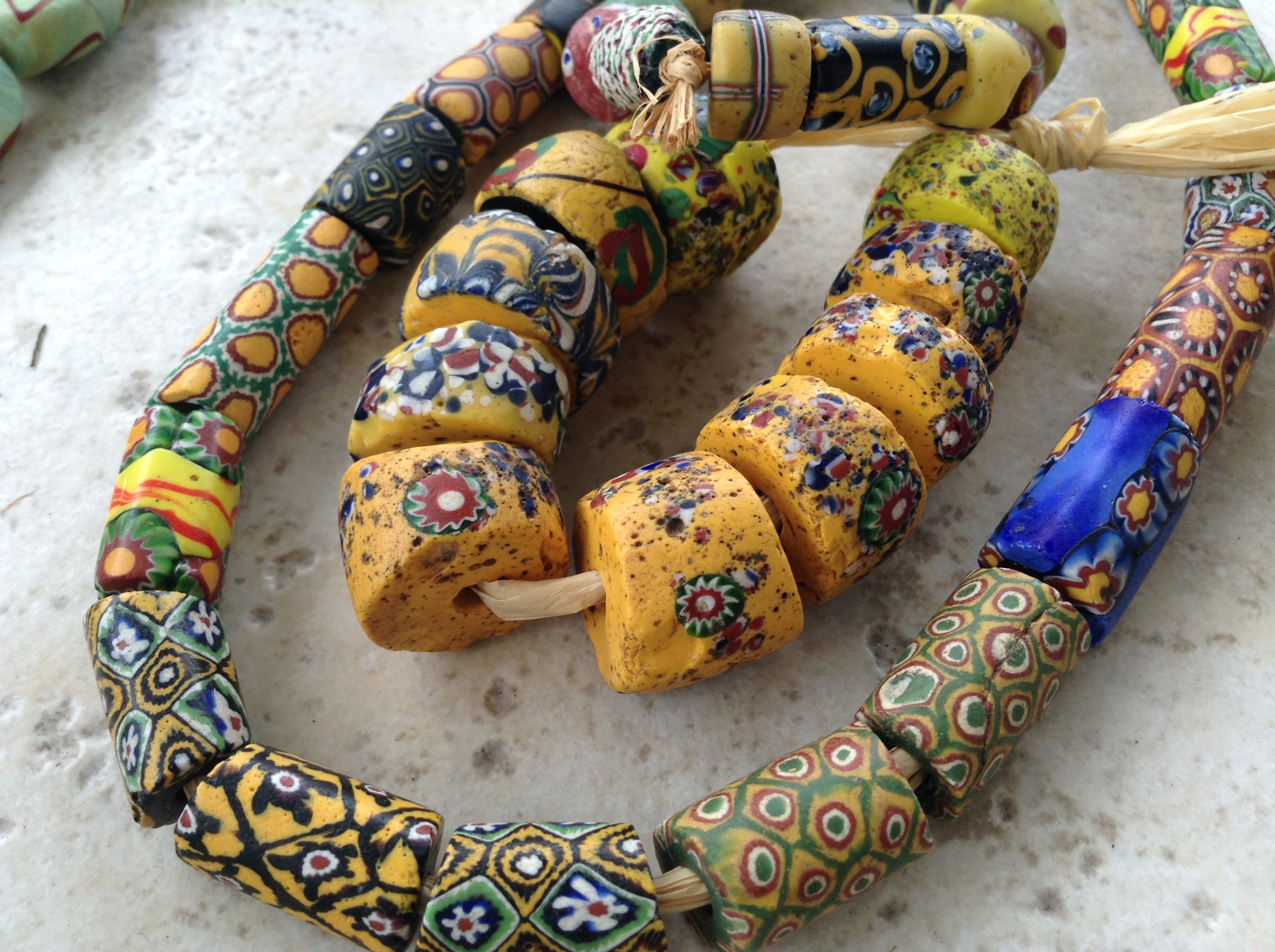 Amazon.com: Ghana Trade Bead Long Necklace Brilliant Colors : Arts, Crafts  & Sewing